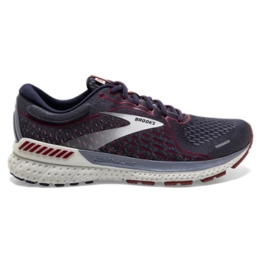 Chaussures Running Route Brooks Adrenaline GTS 21 Homme Bleu Marine / Grise / Rouge | BRZD-34628