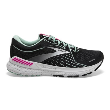 Chaussures Running Route Brooks Adrenaline GTS 21 Femme Noir / Rose | FZXB-41658