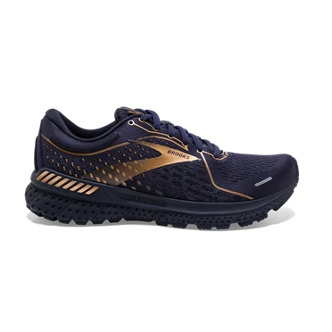 Chaussures Running Route Brooks Adrenaline GTS 21 Femme Bleu Marine / Noir / Cuivre | GPLU-49308