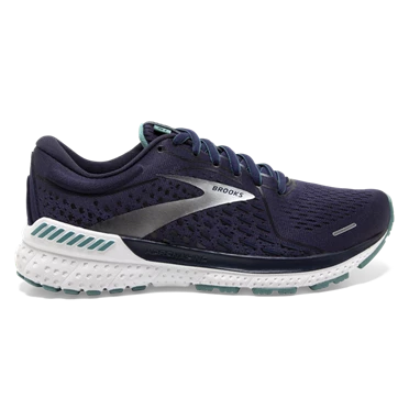 Chaussures Running Route Brooks Adrenaline GTS 21 Femme Bleu Marine / Turquoise / Argent | ILXT-874