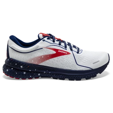 Chaussures Running Route Brooks Adrenaline GTS 21 Femme Blanche / Bleu / Rouge | JHCY-79340