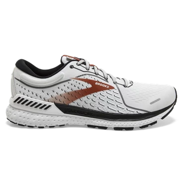 Chaussures Running Route Brooks Adrenaline GTS 21 Homme Blanche / Noir / Orange | LAPQ-43759