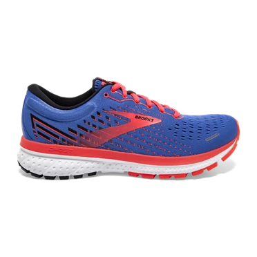 Chaussures Running Route Brooks Ghost 13 Femme Bleu / Corail / Blanche | NCSR-49635