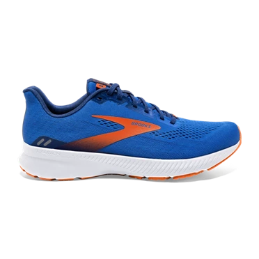 Chaussures Running Route Brooks Launch 8 Homme Bleu / Orange / Blanche | FUTR-83296