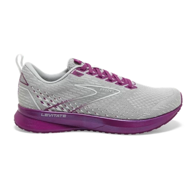 Chaussures Running Route Brooks Levitate 5 Femme Grise / Lavande | AYQH-37106