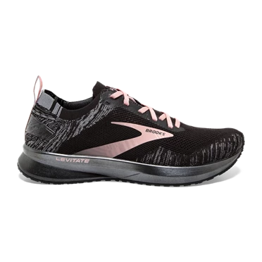 Chaussures Running Route Brooks Levitate 4 Femme Noir / Grise / Corail | LOCF-41529