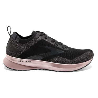 Chaussures Running Route Brooks Levitate 4 Femme Noir / Rose Doré | QGKH-06194