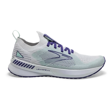 Chaussures Running Route Brooks Levitate StealthFit GTS 5 Femme Blanche / Bleu Marine Bleu | QKEG-2