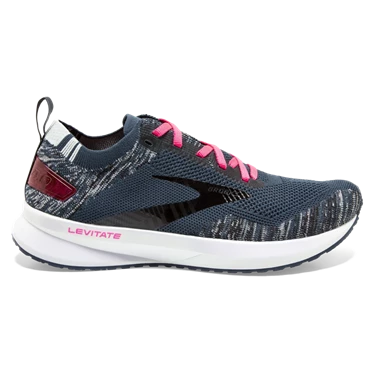 Chaussures Running Route Brooks Levitate 4 Femme Bleu Marine / Noir / Rose | SERT-85974