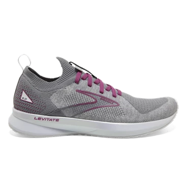 Chaussures Running Route Brooks Levitate StealthFit 5 Femme Blanche / Grise | YCDT-90543