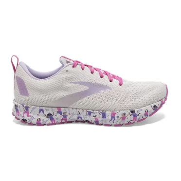 Chaussures Running Route Brooks Revel 4 Femme Blanche / Rose | HKGQ-84627