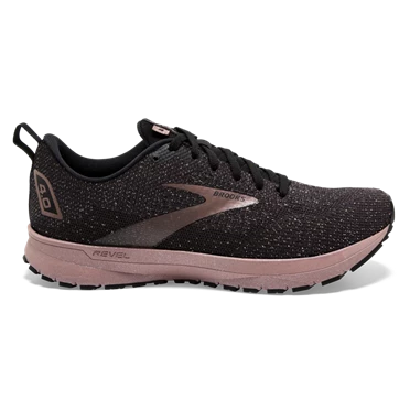 Chaussures Running Route Brooks Revel 4 Femme Noir / Rose Doré | YXKB-43605