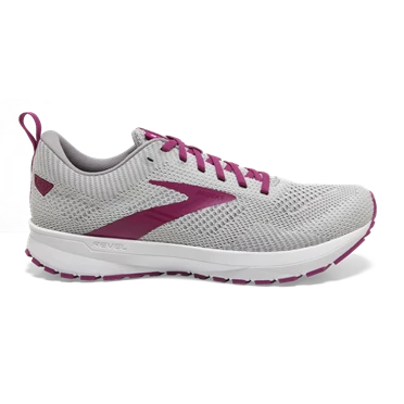 Chaussures Running Route Brooks Revel 5 Femme Grise / Blanche | KXGF-52970