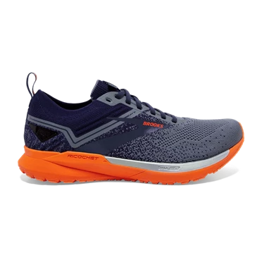 Chaussures Running Route Brooks Ricochet 3 Homme Bleu Marine / Grise / Rouge Foncé | AVRN-53670