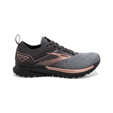 Chaussures Running Route Brooks Ricochet 3 Femme Grise / Noir / Rose Doré | IXBE-35049