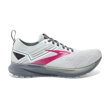 Chaussures Running Route Brooks Ricochet 3 Femme Blanche / Rose | NDIE-41935