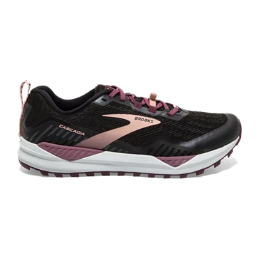 Chaussures Trail Running Brooks Cascadia 15 Femme Noir / Corail | GIDQ-53267