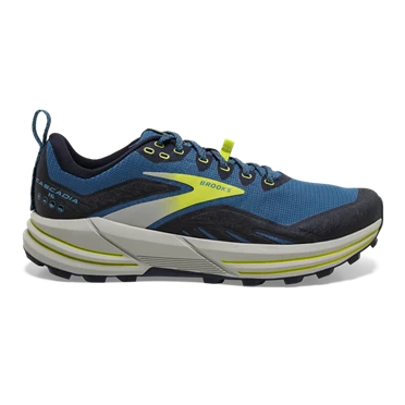 Chaussures Trail Running Brooks Cascadia 16 Homme Bleu / Bleu Marine / Vert Clair | SXUN-85169