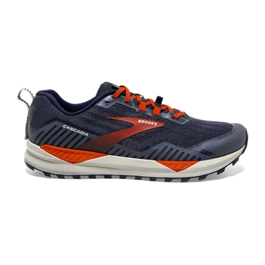 Chaussures Trail Running Brooks Cascadia 15 Homme Bleu Marine / Orange | WBKR-49578