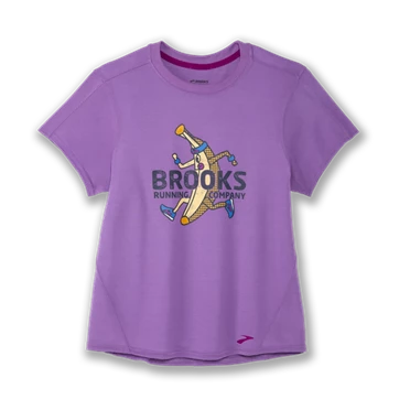 Haut Running Brooks Distance Graphic Femme Violette | THEB-74598