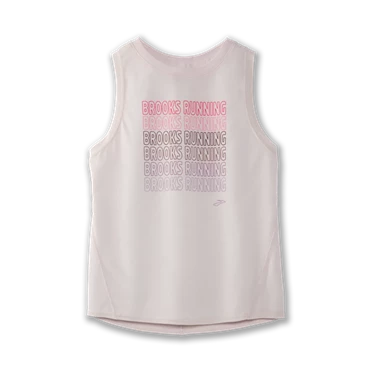 Haut Running Brooks Distance Graphic Tank Femme Rose | DRWS-54376