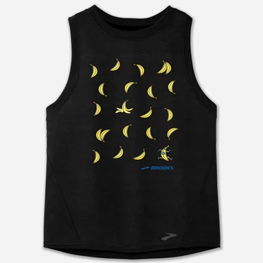 Haut Running Brooks Distance Graphic Tank Femme Noir | PGHR-52137