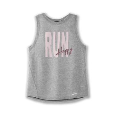 Haut Running Brooks Distance Graphic Tank Femme Grise | XDOH-14532