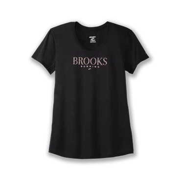 Haut Running Brooks Distance Graphic Tee Femme Noir | CMVE-50197