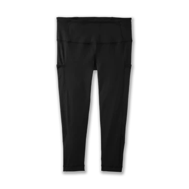 Pantalon Running Brooks Method 1/2 Crop Tight Femme Noir | YGXZ-34806