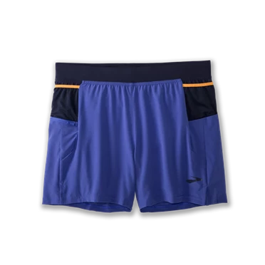 Pantalon Running Brooks Sherpa 5" 2-in-1 Homme Bleu / Bleu Marine / Orange | BPVE-13694